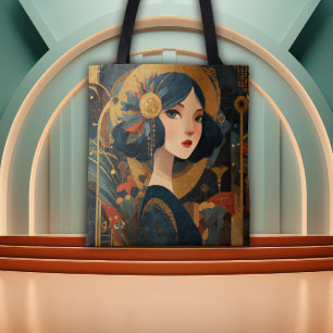 1920-talets Art Deco Flapperflicka Tygkasse