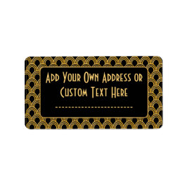 1920-talets Art Deco Geometric Fläkt Mönster Adressetikett