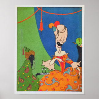 1920-talets Art Deco Meny Poster