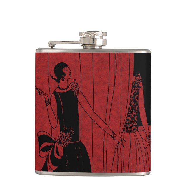 1920-talets Art Deco Mode Show Red and Black Fickplunta (Framsidan)