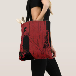1920-talets Art Deco-modeshowmodell röd Tygkasse