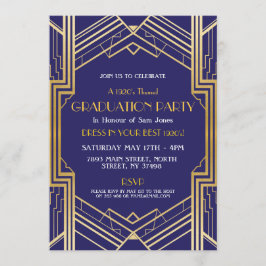 1920-talets Art Deco Studenten Inbjudan Gatsby Par