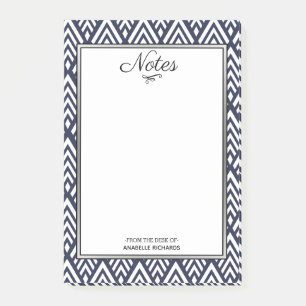 1920-talets Art Deco White Arrowhads Navy Blue Post-it Block