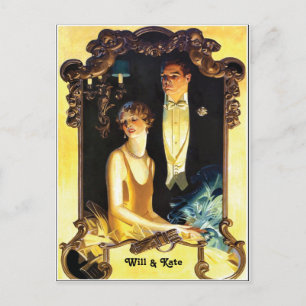 1920-talets Art nouveau-Anpassningsbar Formal Vykort