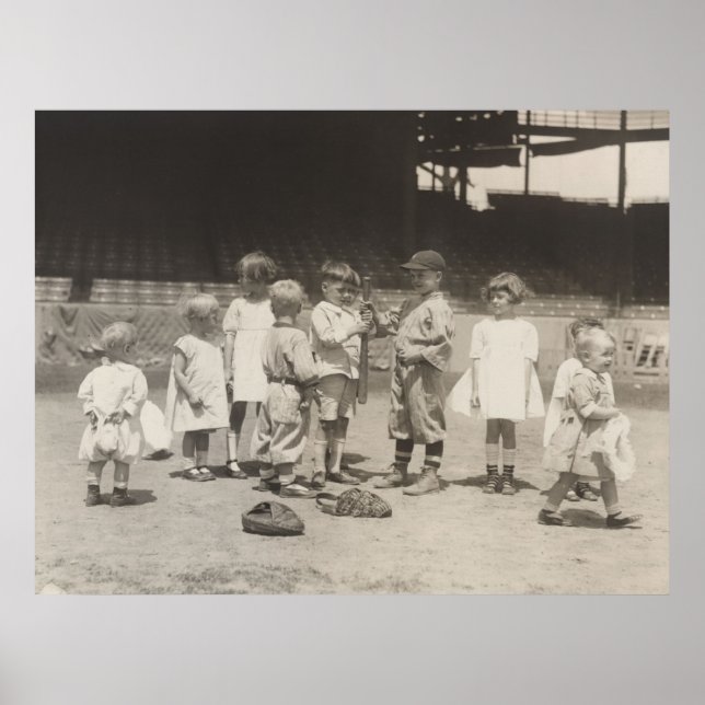 1920-talets barn spelar basket på Major League Fäl Poster (Framsidan)