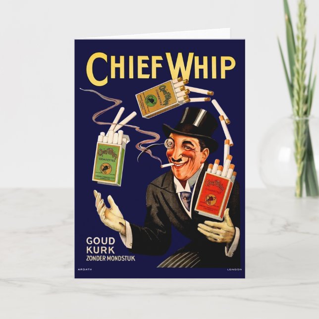 1920-talets "Chief Whip"-cigaretter och Kort (Framsida)