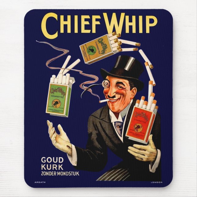 1920-talets "Chief Whip"-cigaretter och Musmatta (Framsidan)
