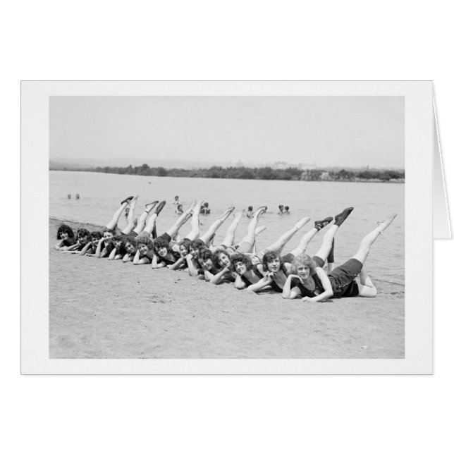 1920-talets dancing Girls Hälsningskort (Framsidan Horizontal)