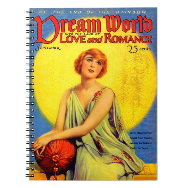 1920-talets Dream World-tidskriftsskydd Anteckningsbok (Framsidan)