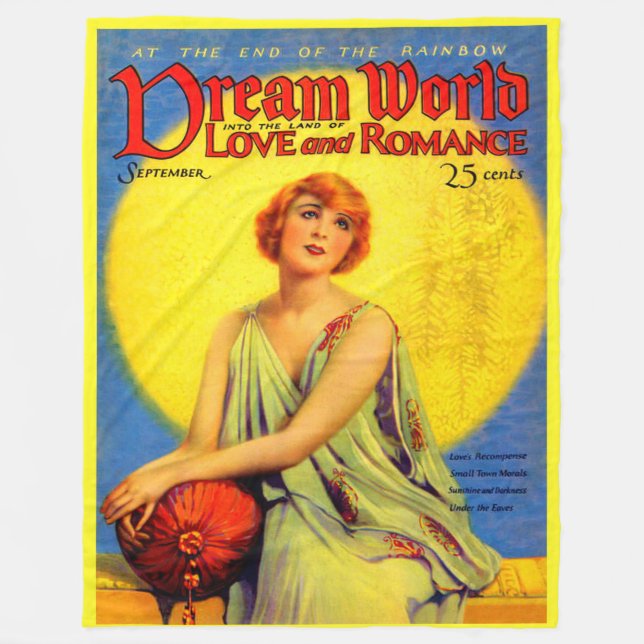 1920-talets Dream World-tidskriftsskydd Fleecefilt (Framsidan)