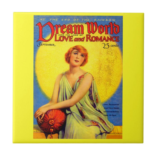 1920-talets Dream World-tidskriftsskydd Kakelplatta (Framsidan)