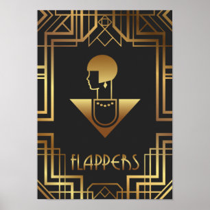 1920-talets flagga för Flappers Party Poster