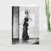 1920-talets Flapper Glamor Girl Birthday Card