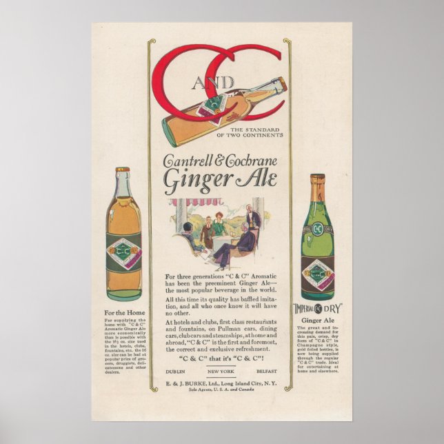 1920-talets Ginger Ale Ad Poster (Framsidan)