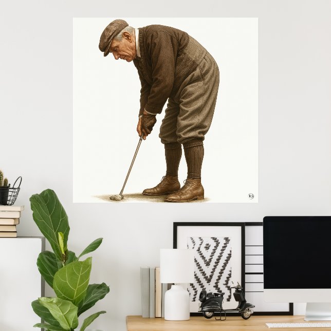 1920-talets golfmode - konsttryck poster (Hemmakontoret)
