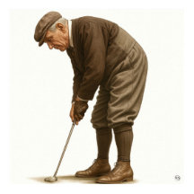 1920-talets golfmode - konsttryck