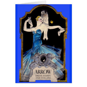 1920-talets Leyendecker Arrow-shirt och nr 1 OBS Kort