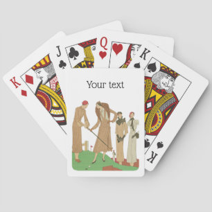 1920-talets mode Fashionabla damer som spelar golf Casinokort