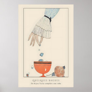 1920-talets modeillustration i Art Deco-stil Poster