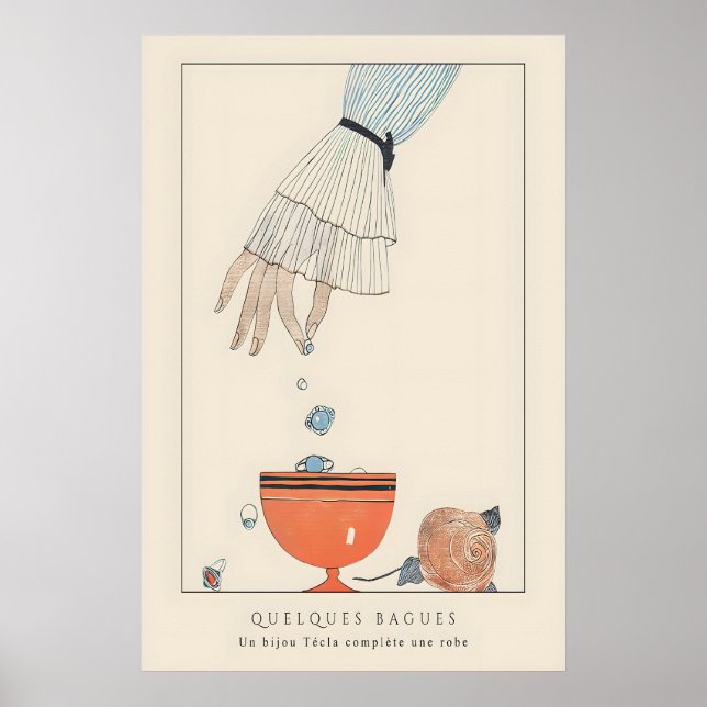 1920-talets modeillustration i Art Deco-stil Poster (Framsidan)