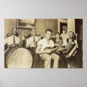 1920-talets musikband Poster vintage