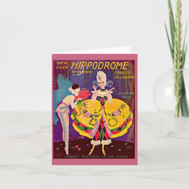 1920-talets New York Hippodrome-program täcker Anteckningskort (Framsida)