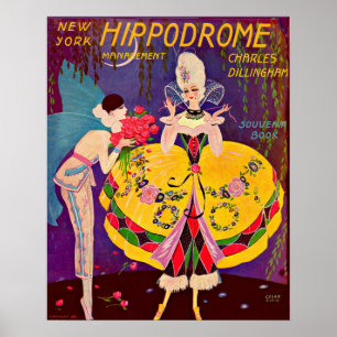 1920-talets New York Hippodrome-program täcker Poster