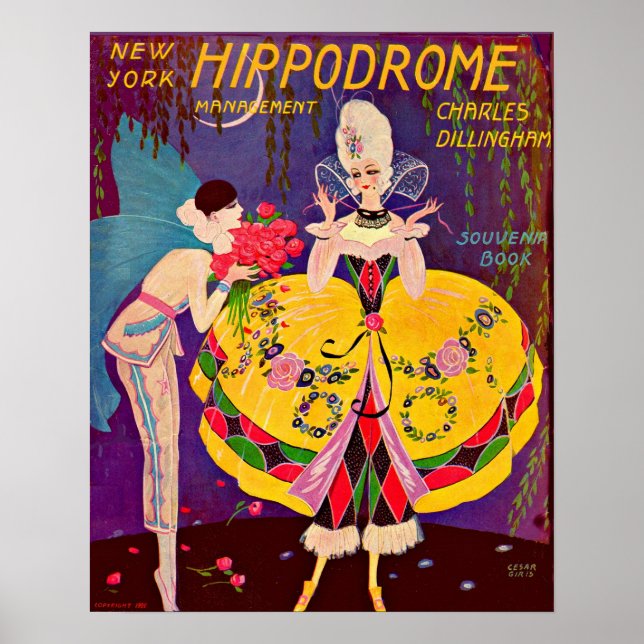 1920-talets New York Hippodrome-program täcker Poster (Framsidan)