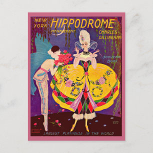 1920-talets New York Hippodrome-program täcker Vykort