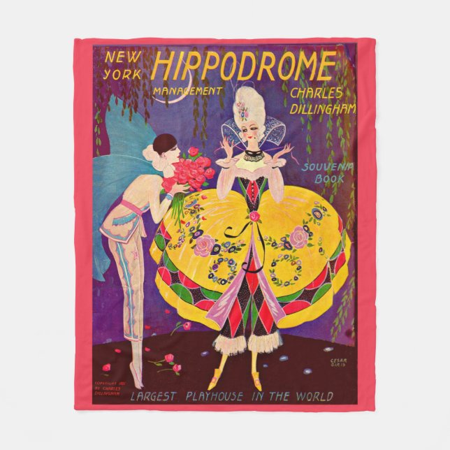 1920-talets New York Hippodrome-programhölje Fleecefilt (Framsidan)
