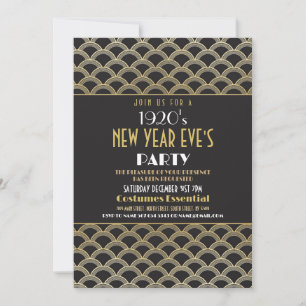 1920-talets nyår Kväll Party Art Deco Gatsby Inbjudningar