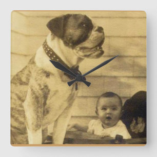 1920-talets pitbull-vakter baby fyrkantig klocka