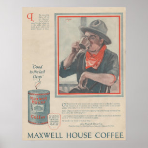 1920-talets reklam för kaffe poster