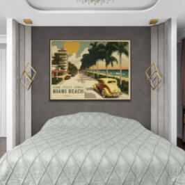 1920-talets Retro Miami Beach Ocean Drive Postcard Poster