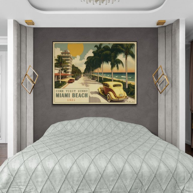 1920-talets Retro Miami Beach Ocean Drive Postcard Poster (Skapare uppladdad)