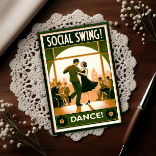 1920-talets Social Swing-dans Vintage Vykort