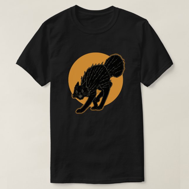 1920-talets svart Halloween-katt T Shirt (Design framsida)