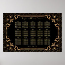 1920-talets svarta Underbara Gatsby Art Deco-sittd Poster