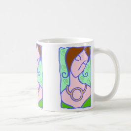 1920-talets Taurus Woman med symbolens grönt Kaffemugg