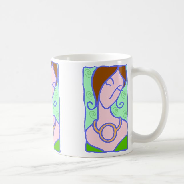 1920-talets Taurus Woman med symbolens grönt Kaffemugg (Höger)