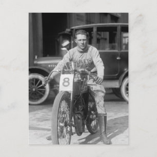 1920-talets Tävla motorcykel Vykort