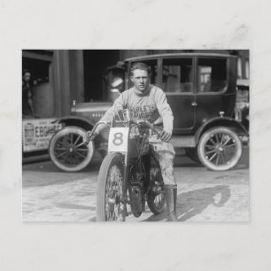 1920-talets Tävla motorcykel Vykort
