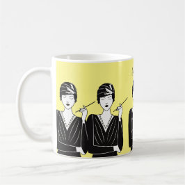 1920-talets tema Flapper Glam Model. Redigerbart n Kaffemugg