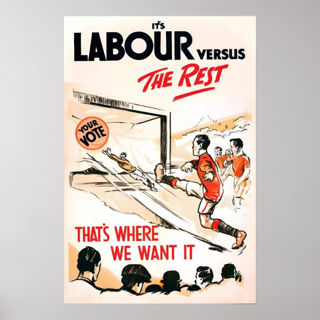 1920-talets valaffisch brittiska Labourpartiet Det Poster (Framsidan)
