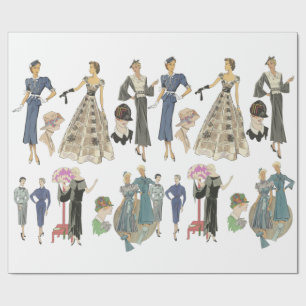 1920-talets vintage för Flamare-flickor, mode Presentpapper