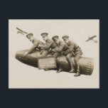 1920-talets Vintage Soldiers Funny Vykort<br><div class="desc">Det här märkliga vykortet visar ett foto av tyska officerare som rider en falsk bomb i "himlar". Fotot är från 1928.</div>