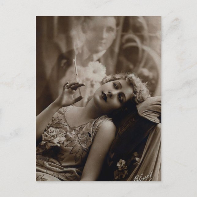 1920-talets vykort för kvinnlig röktäthet (Framsida)