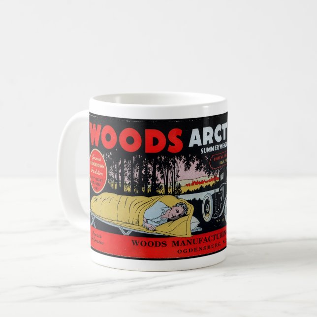 1920-TALETS 'WOODS ARCTIC JUNIOR' BROSCHYR KONST KAFFEMUGG (Framsida vänster)