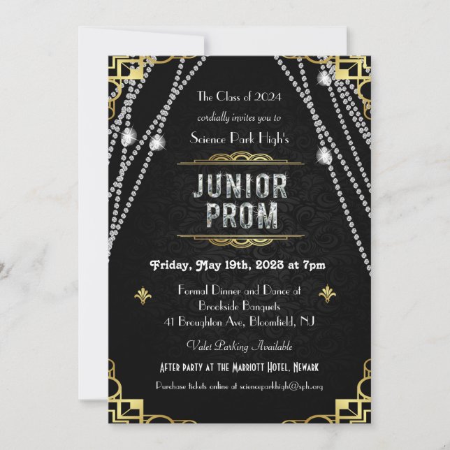 1920-tals Art Deco Junior Prom-inbjudan Inbjudningar (Framsida)