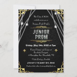 1920-tals Art Deco Junior Prom-inbjudan Inbjudningar